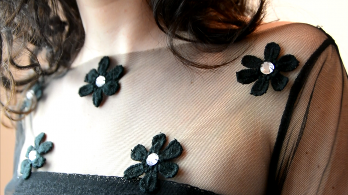 トップス ORGUE Flower tulle blouse Flower tulle blouse